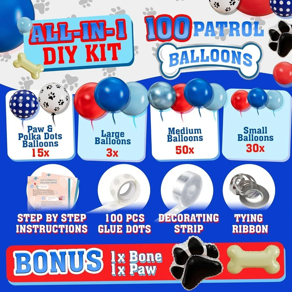 3 Year Old Balloon Garland Kit 110pc‎